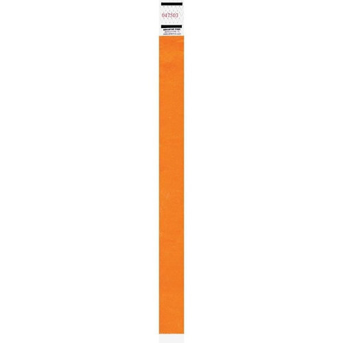 Advantus Neon Tyvek Wristbands - Neon Orange Package Of 500