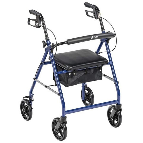 Drive Medical Design Rollator,7.5" 4whl.alum.padst,blue