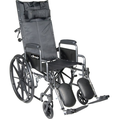 Drive Silver Sport 20" Reclining Wheelchair, Detachable Desk Length Arms