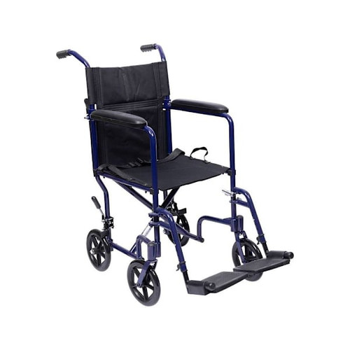 Medacure Aluminum Transport Chair 19" Blue