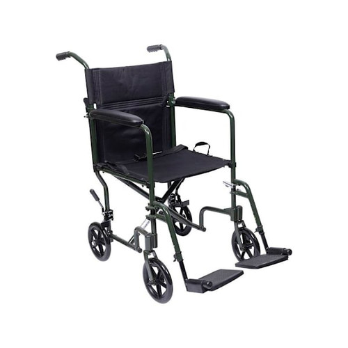 Medacure Aluminum Transport Chair 19" Forest Green