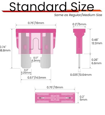 (25Pcs) 3 Amp Standard Fuses
