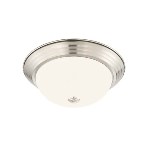 Seasons 11-Inch Dome 2-Light 60w Incandescent Flush Mount Light, Brushed Nickel