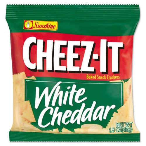 Sunshine Cheez-It Crackers,1.5 Oz Single Serve Snack Bags, White Cheddar, Box Of 8
