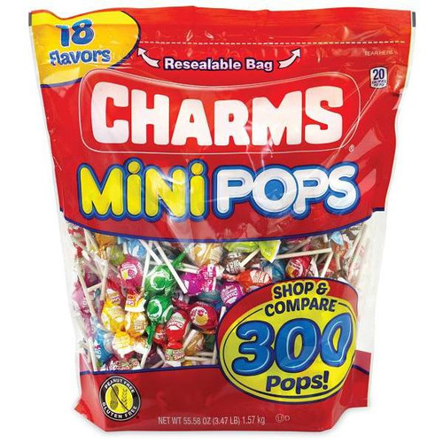 Charms Mini Pops, 3.74 Lb Bag, Assorted Flavors, 300/Bag