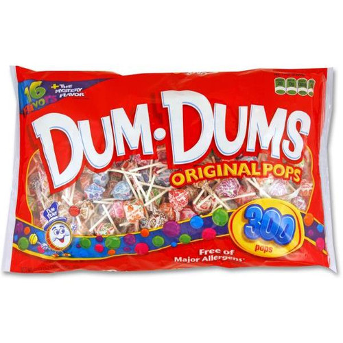 Spangler Dum-Dum-Pops, Assorted Flavors, Individually Wrapped, Package Of 300