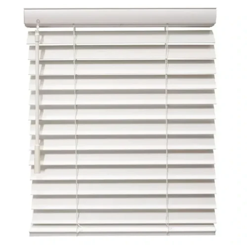 Champion 2 In. Smooth Faux Wood 84 In. X 48 In. Room Darkening Blind, Pure White