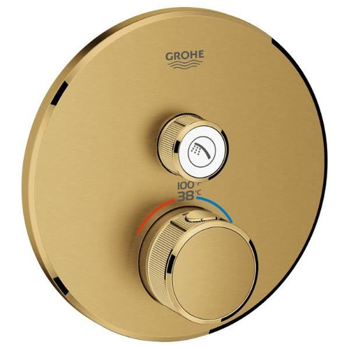 Grohe Grohtherm Smartcontrol Round 1-Func Thermostatic Trim Brushed Cool Sunrise