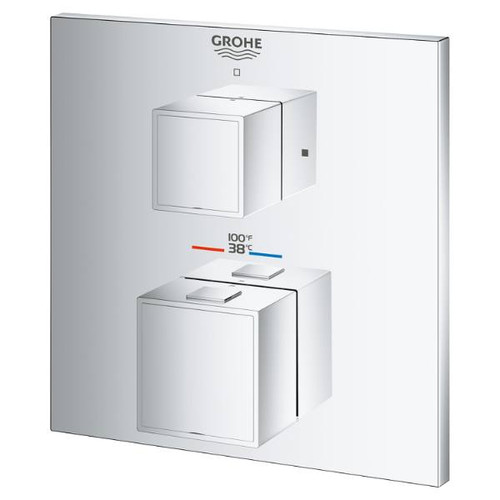 Grohe Grohtherm Cube Dual Function Thermostatic Trim Starlight Chrome