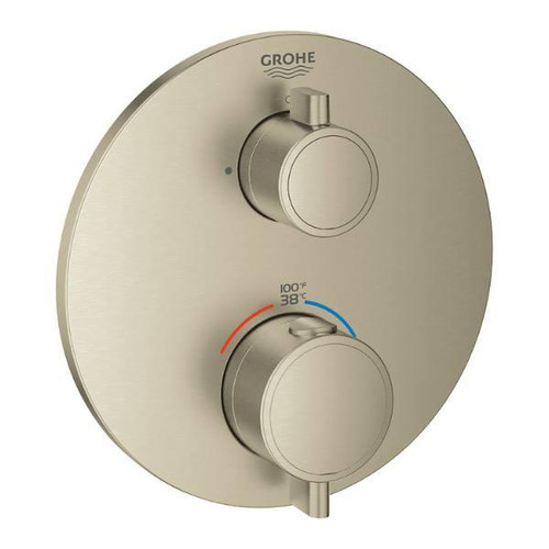 Grohe Grohtherm Round Single Function Thermostatic Trim Brushed Nickel