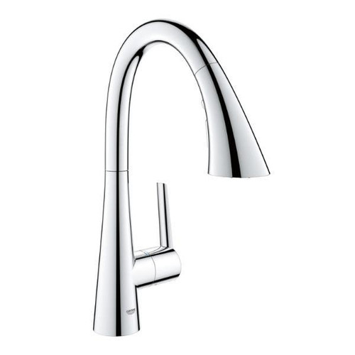 Grohe Ladylux L2 Triple Spray Pull-Down Prep Sink Faucet Starlight Chrome