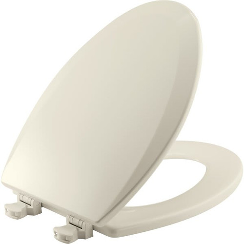 Bemis Easy Clean Closed Elongated Wood Toilet Seat (Biscuit) (6-Pack)