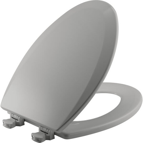Bemis Easy Clean Closed Elongated Wood Toilet Seat (Silver) (6-Pack)