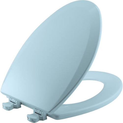 Bemis Easy Clean Closed Elongated Wood Toilet Seat (Blue) (6-Pack)