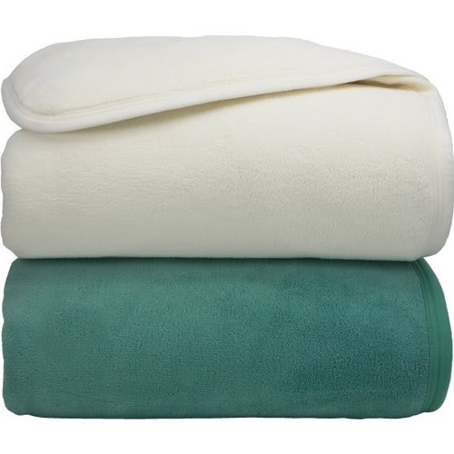 Connoisseur Micro Velour Blanket, Queen 90x90, Ivory, Case Of  4