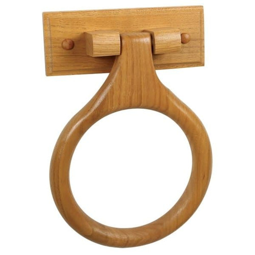 Design House Dalton Towel Ring, Honey Oak Finish