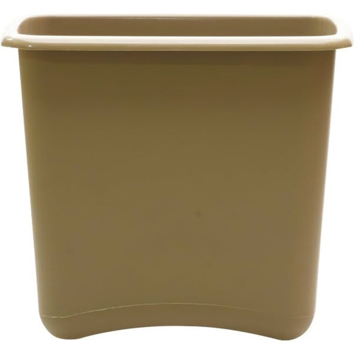 Wescon Lancaster 12 Quart Beige Rectangular Plastic Wastebasket, Case Of 12