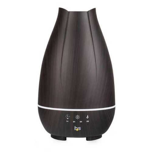 Healthsmart 500 mL Essential Oil Diffuser And Cool Mist Humidifier With 7-Color Led, Brown