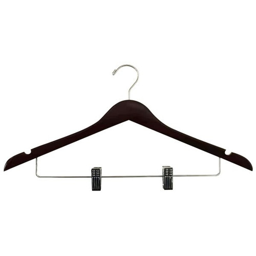 Generic 17x1/2 Standard Hook Female Hanger Matte Black Wood Case Of 100
