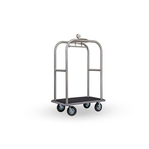 Hospitality 1 Source Boardwalk Series Brushed Stainless Steel Bellman'S Cart
