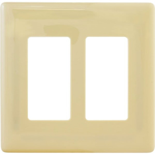 Hubbell 2-Gang Polycarbonate Wall Plate (Ivory)