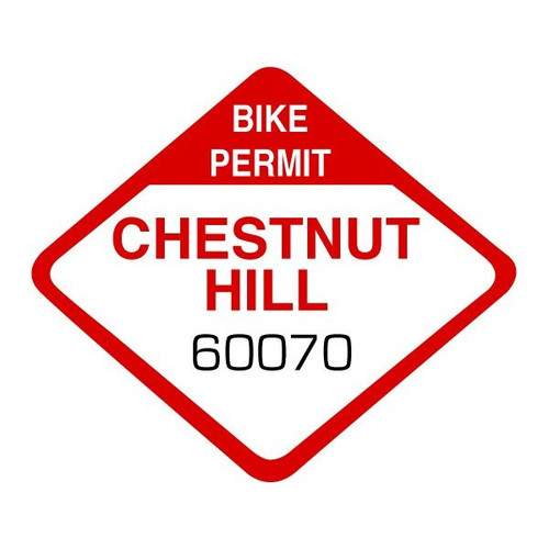 Bike Permit, Diamond, 1-3/4" X 1-1/2" Package Of 100