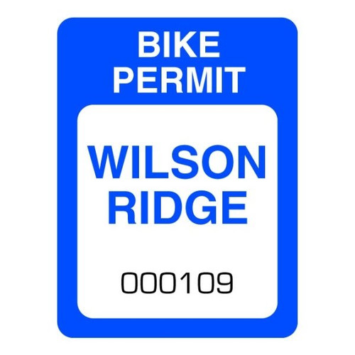 Bike Permit, Rectangle, 1-1/2 X 2 Package Of 100