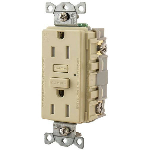 Autoguarda A 15-Amp 125-Volt, Door Tamper-Resistant/Weather Resistant Self-Test Gfci Duplex Outlet Receptacle, Ivory