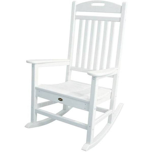 Trex Outdoor Furniture White Yacht Club Classic Plastic Outdoor Patio Rocker