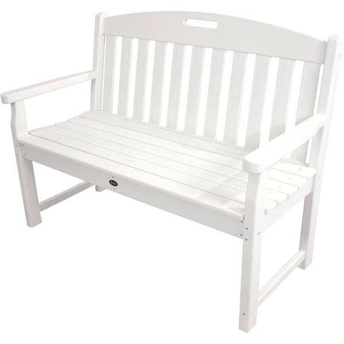 Trex Outdoor Furniture Yacht Club 48 In. Plastic Patio Bench (Classic White)