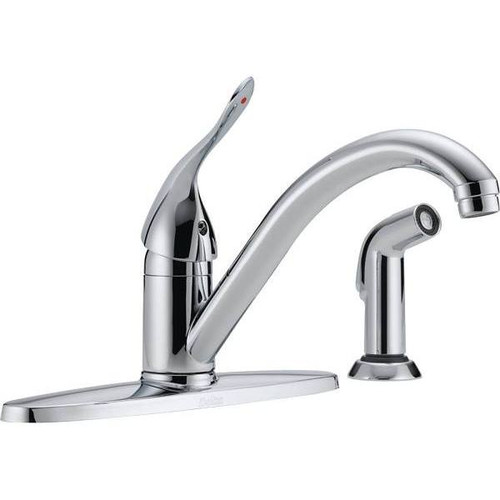 Delta Classic Single-Handle Standard Kitchen Faucet With Side Sprayer(Chrome)