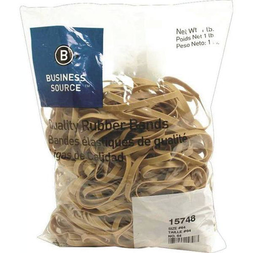 Business Source 3-1/2 In. X 1/4 In. Size 64 Rubber Bands (Natural Crepe) (320-Pack)