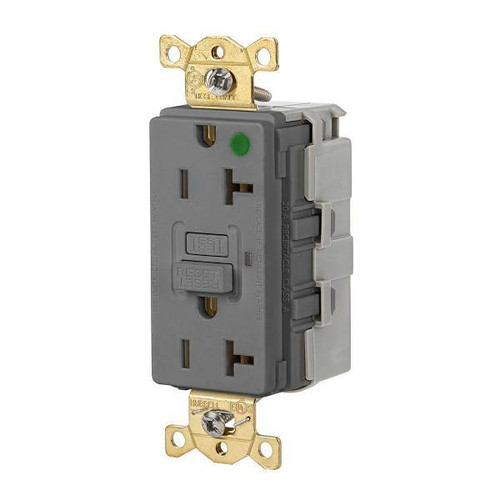 Hubbell Wiring Snapconnect Autoguard 20a 125v Heavy Duty Hosp Gfci Recp Gray