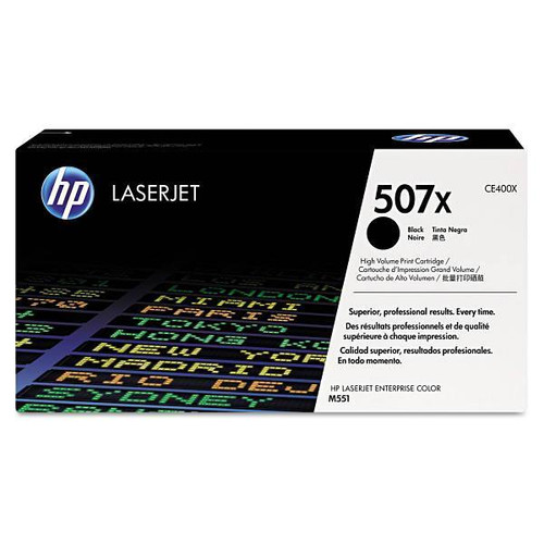 HP 507x, (Ce400x) High-Yield Black Original Laserjet Toner Cartridge