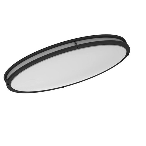 Seasons Quick Install 24-Inch Oval 25w/30w/34w Dimmable Integrated LED Flush Mount Light With 5 CCT Selectable In Matte Black
