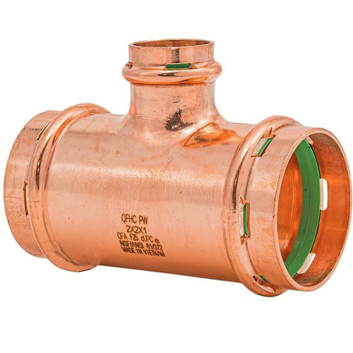 Quickfitting Surepress 2" X 2" X 1" Press Copper Reducing Tee Fitting
