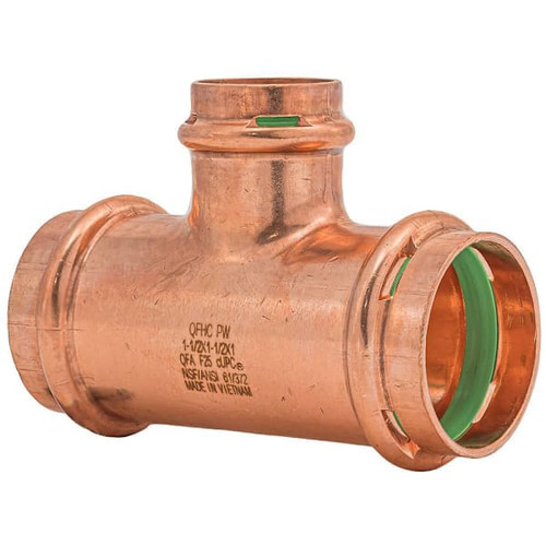 Quickfitting Surepress 1-1/2" X 1-1/2" X 1" Press Copper Reducing Tee Fitting