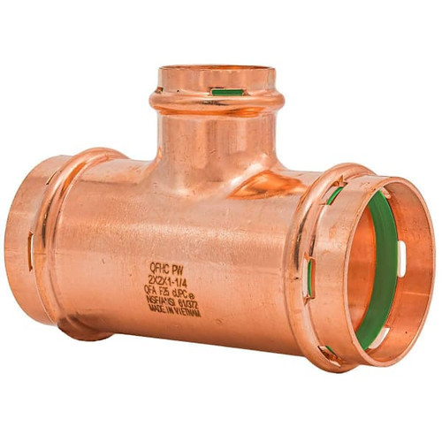 Quickfitting Surepress 2" X 2" X 1-1/4" Press Copper Reducing Tee Fitting