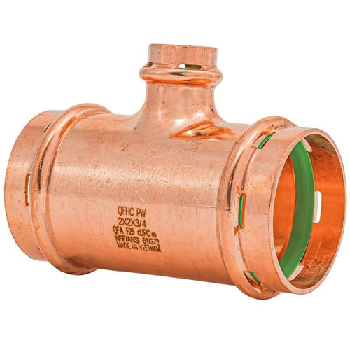 Quickfitting Surepress 2" X 2" X 3/4" Press Copper Reducing Tee Fitting
