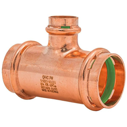 Quickfitting Surepress 1-1/2" X 1-1/2" X 3/4" Press Copper Reducing Tee Fitting