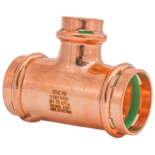 Quickfitting Surepress 1-1/4" X 1-1/4" X 3/4" Press Copper Reducing Tee Fitting