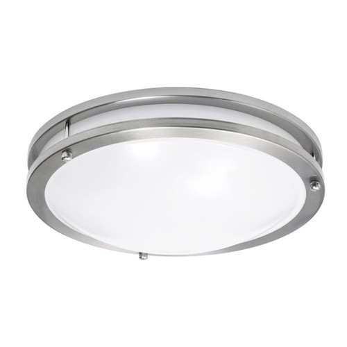 Seasons Carlisle 16-Inch Round 28w34w Dimmable Integrated LED Flush Mount Light With 3 CCT Selectable In Brushed Nickel