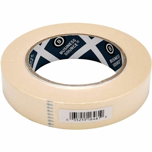Business Source Utility Purpose Masking Tape, 3" Core, Tan, 1" X 60 Yd