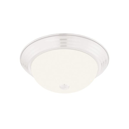Seasons 11-Inch Dome 2-Light 60w Incandescent Flush Mount Light, White