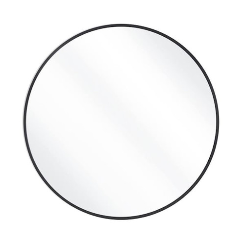 Easly 30" X 30" Round Black Aluminum Alloy Framed Wall Mirror