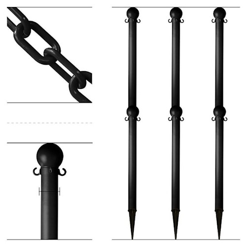 Mr. Chain Black Ground Poles Chain Kit Package Of 6