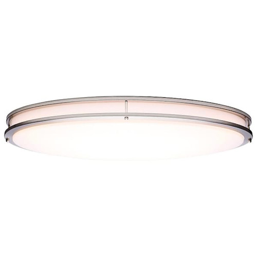 SATCO 32" LED Glamour Oval Flush Mount Ceiling Fixture, Brushed Nickel