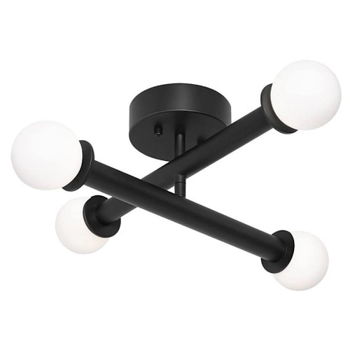 Afx Lane 20" LED Flush Mount Black 120-277v 27/30/35/40/50k