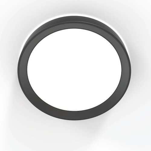 Juno Solana 17" LED Flush Mount With Halo Accent, 27/30/35/40/50k, Matte Black