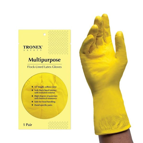 Tronex Yellow Latex Heavy-Gauge Raised Diamond Texture Medium Package Of 12